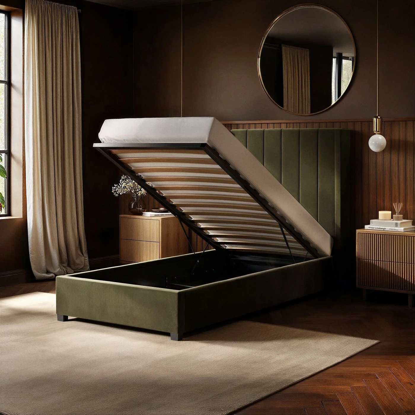 Flair Tiggy Single Ottoman Bed Velvet image 14