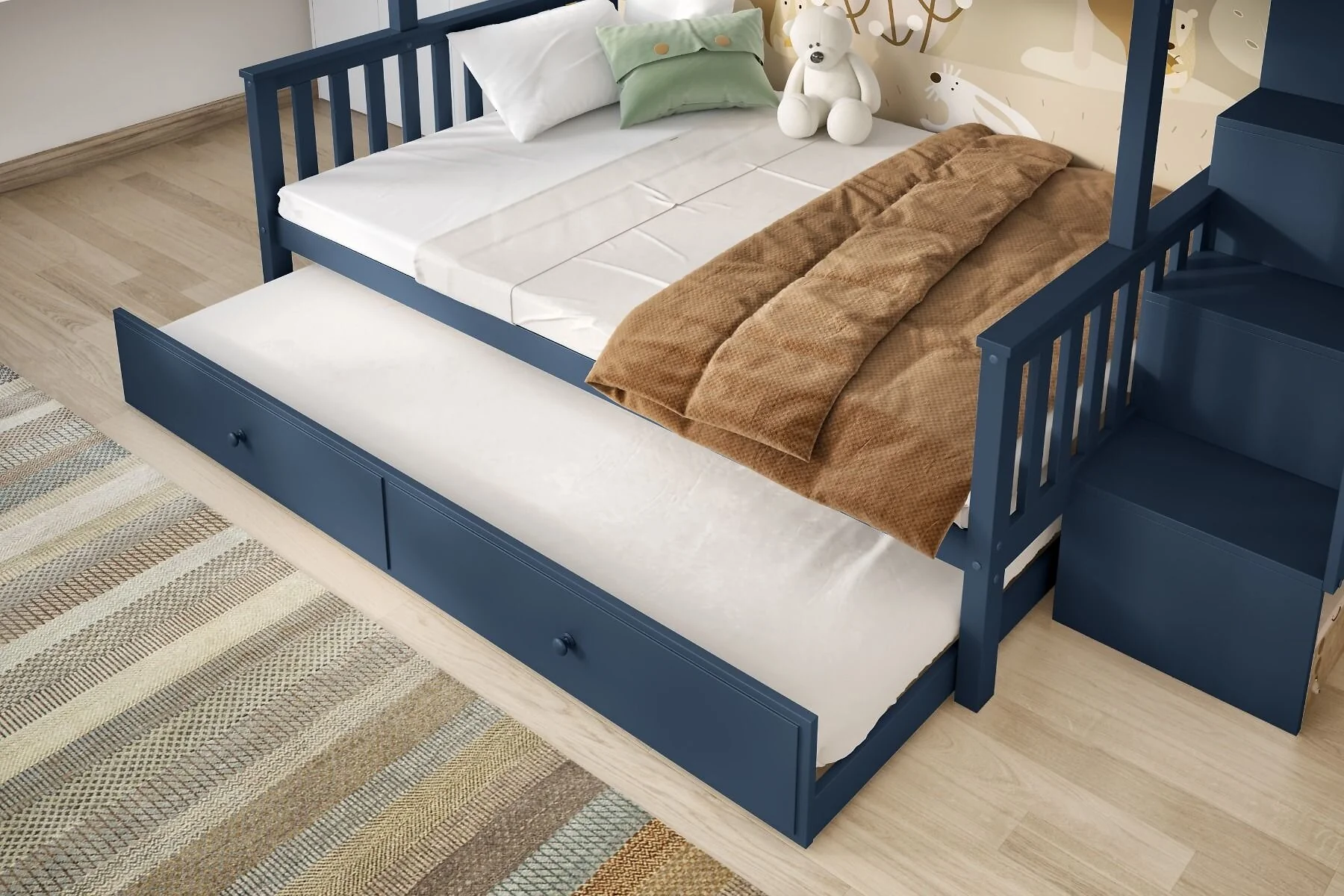 Flair Tag Triple Staircase Bunk Bed with Trundle – view 9