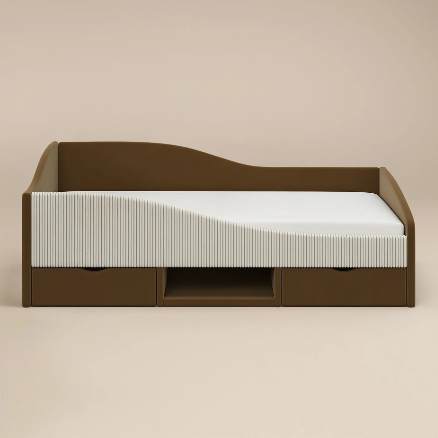 Flair Aubrey Storage Low Sleeper Bed Brown Velvet & Beige Cord image 4