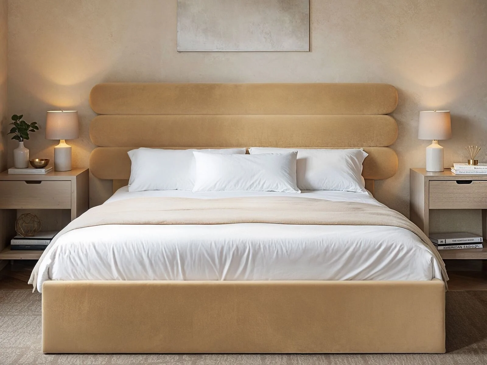 SOLACE+CO Atlas Ottoman Bed Sand Velvet – view 3