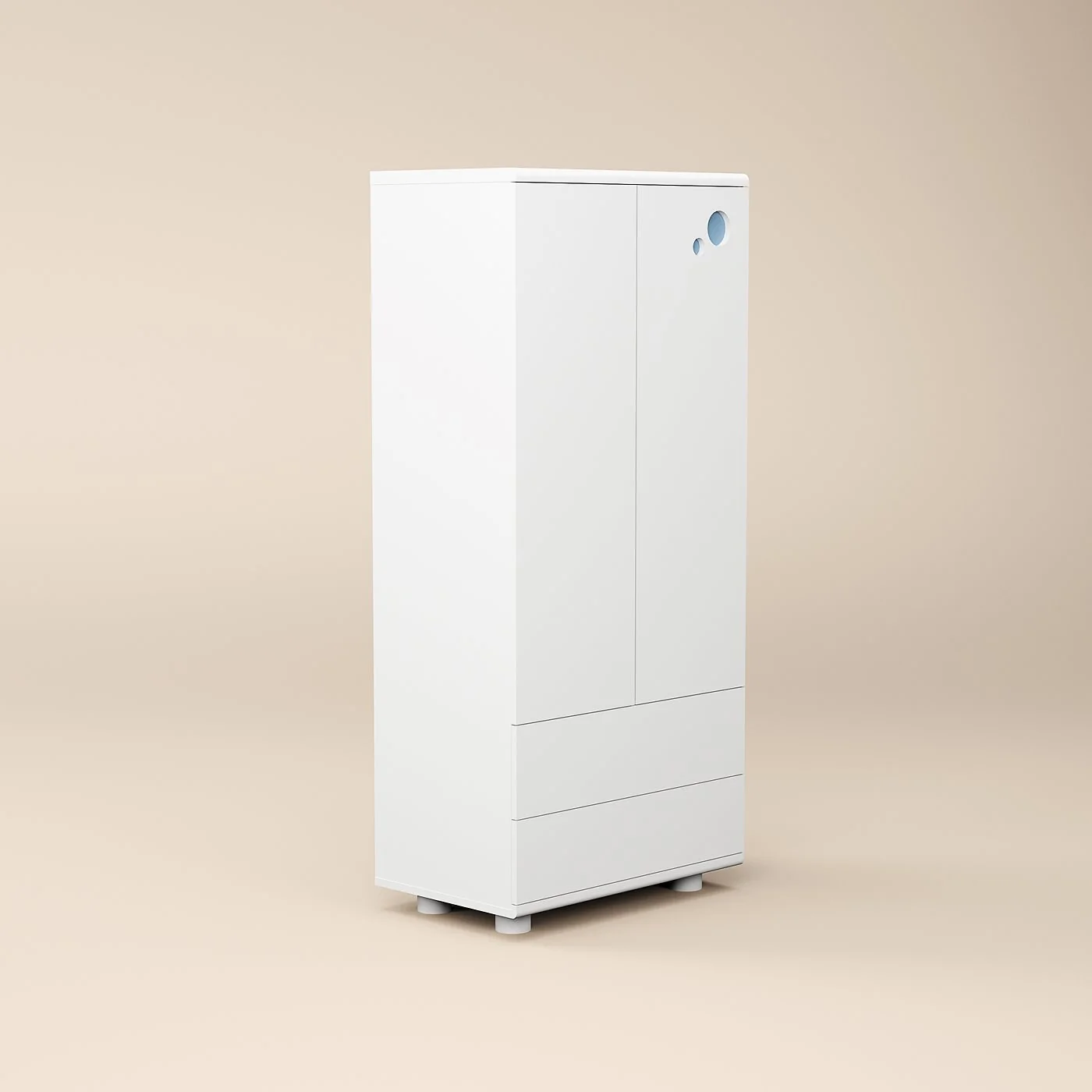 Flair Livana 2 Door 2 Drawer Wardrobe White & Blue image 5