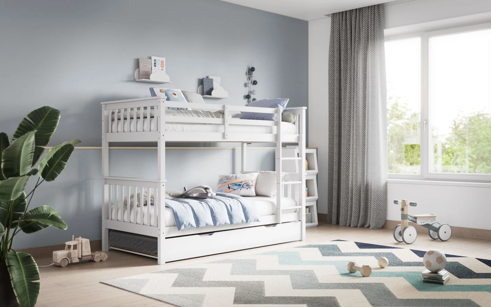 Flair Wooden Zoom Detachable Bunk Bed With Trundle