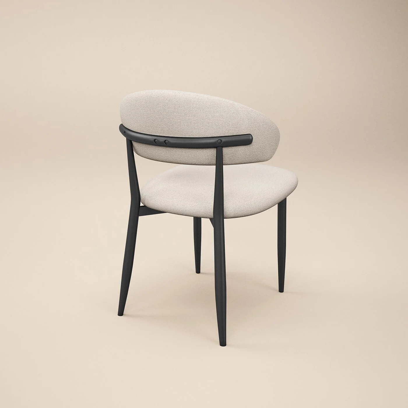 SOLACE+CO Varm & Cyra Black Dining Table Set with Beige Chenille Chairs image 6