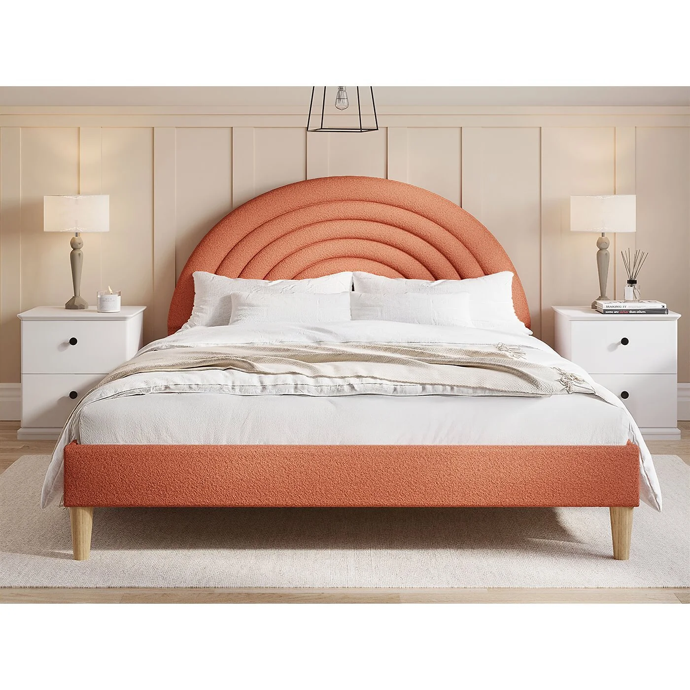 Flair Ava Boucle Double Bed Pink image 11