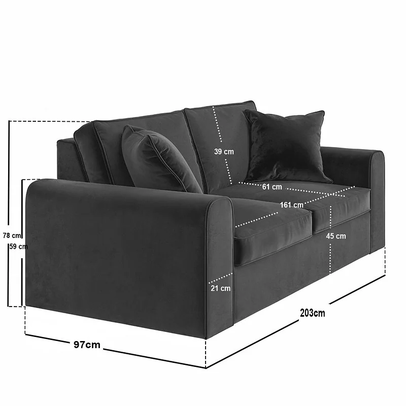 SOLACE+CO Ainsley 3 Seater Sofa Velvet image 12