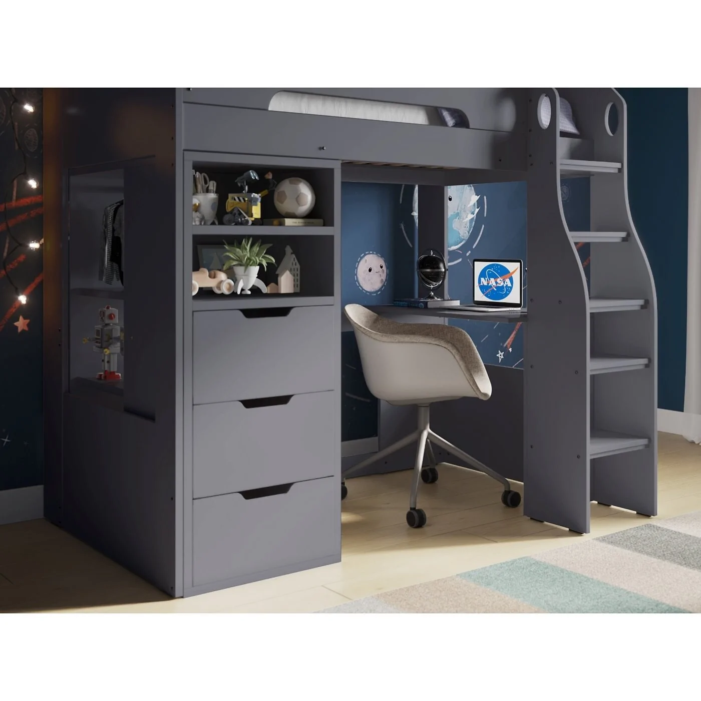 Flair Cosmic Storage Sleeper Bed Grey image 3