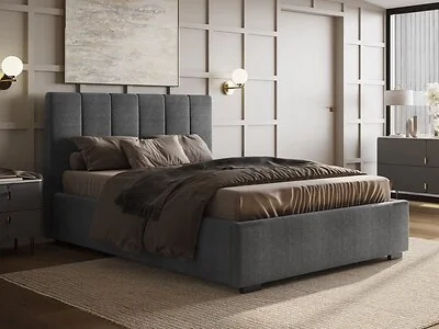 Flair Waltz Fabric Ottoman Bed Grey