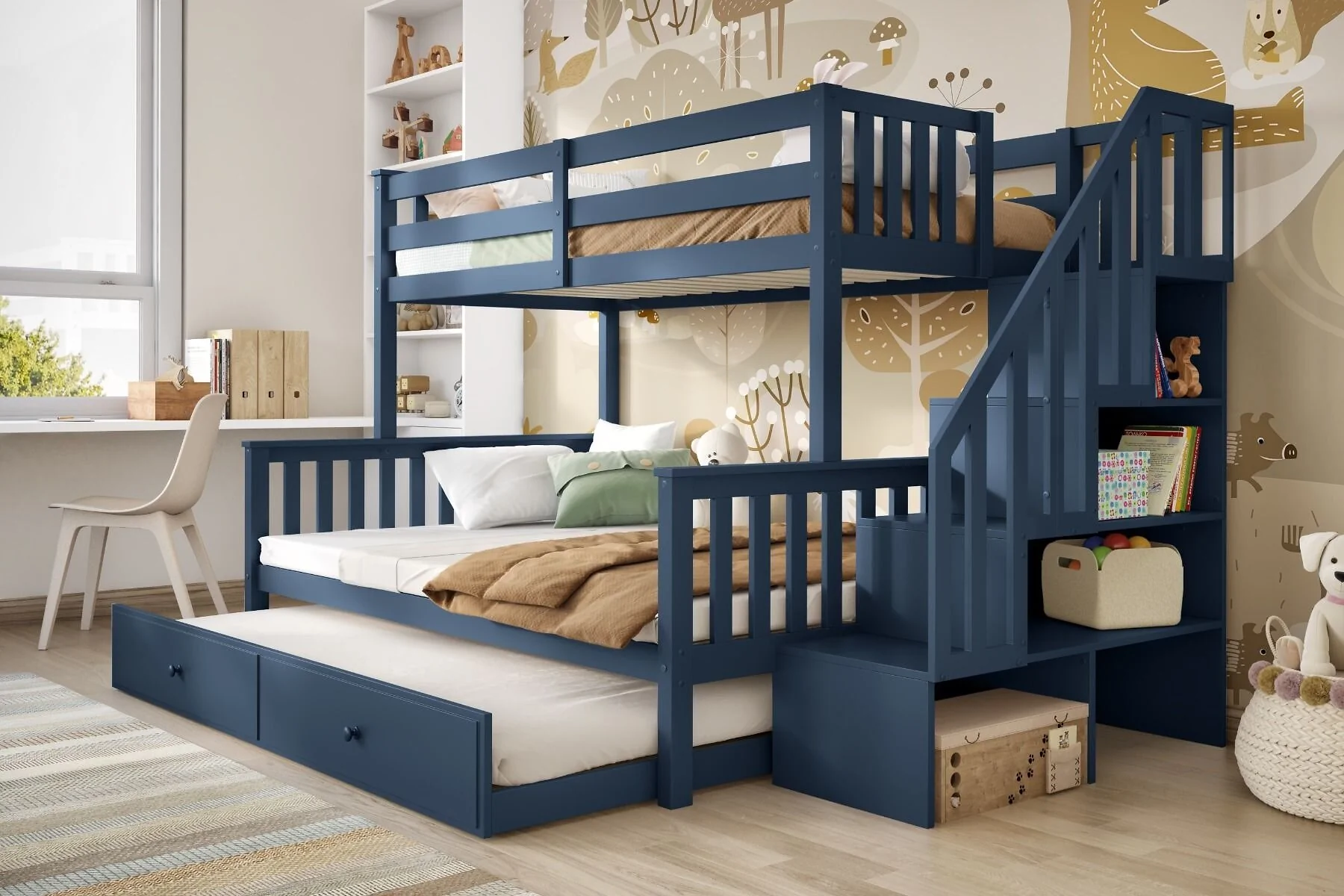 Flair Tag Triple Staircase Bunk Bed with Trundle – view 18