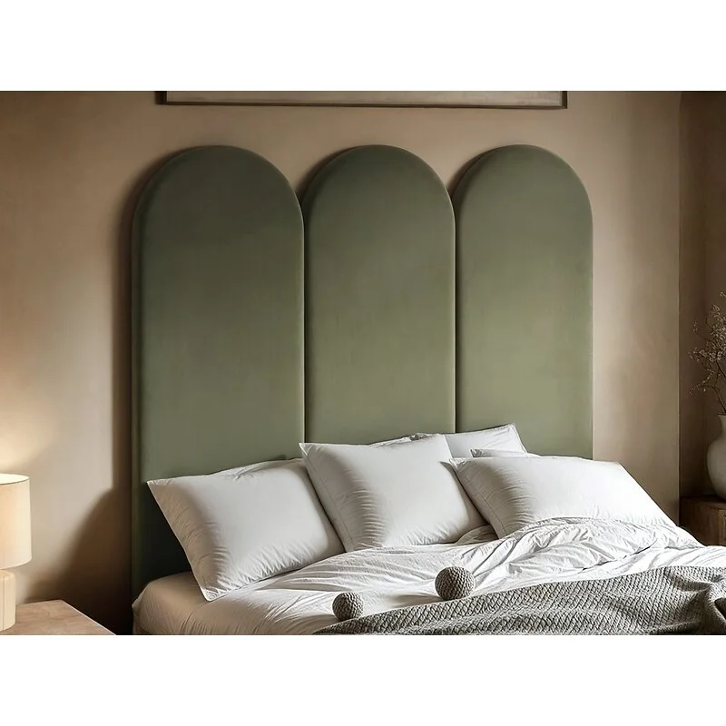 SOLACE+CO Cirrus Individual Headboard Panel Khaki Green Velvet image 4