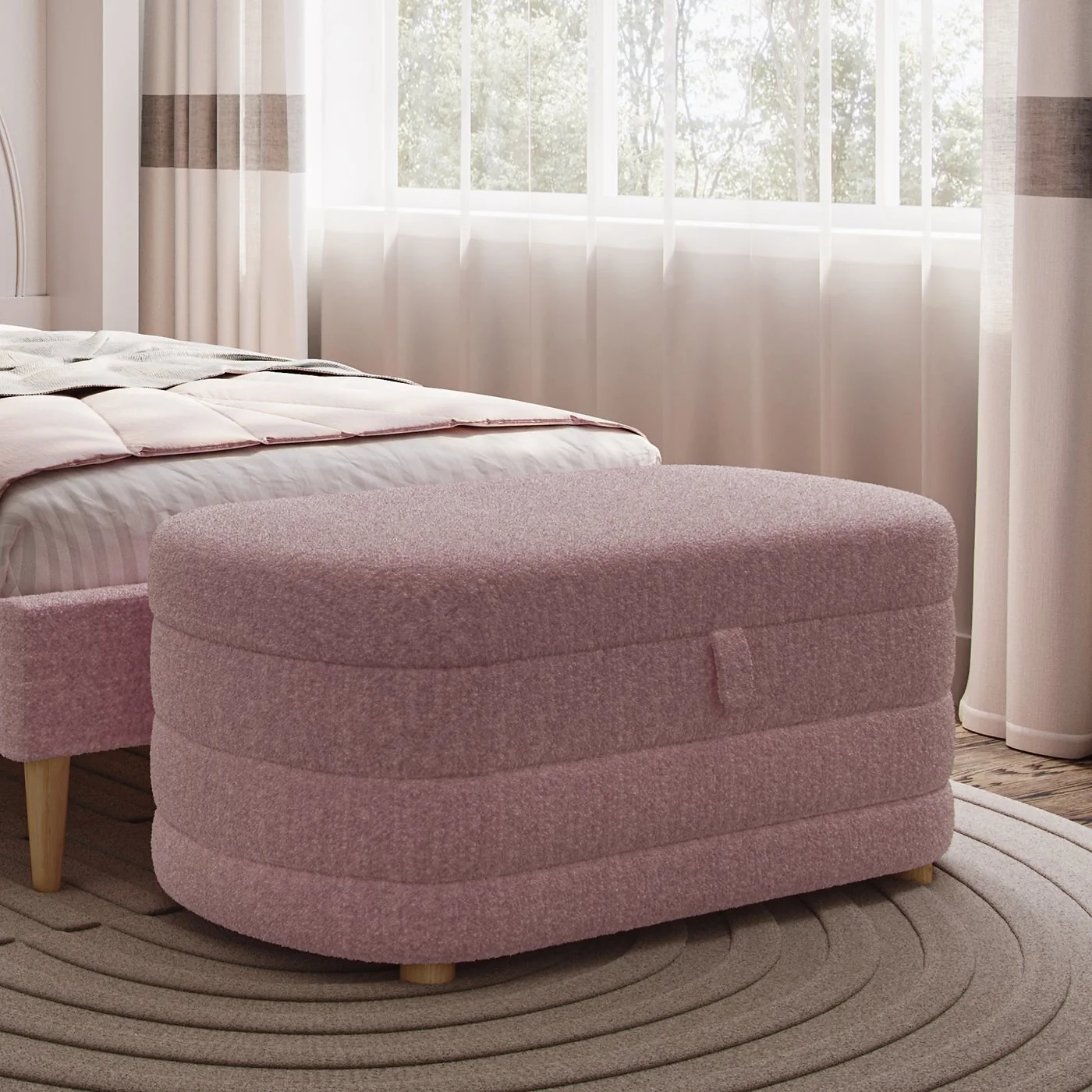 Flair Ava Boucle Ottoman Storage Box image 7