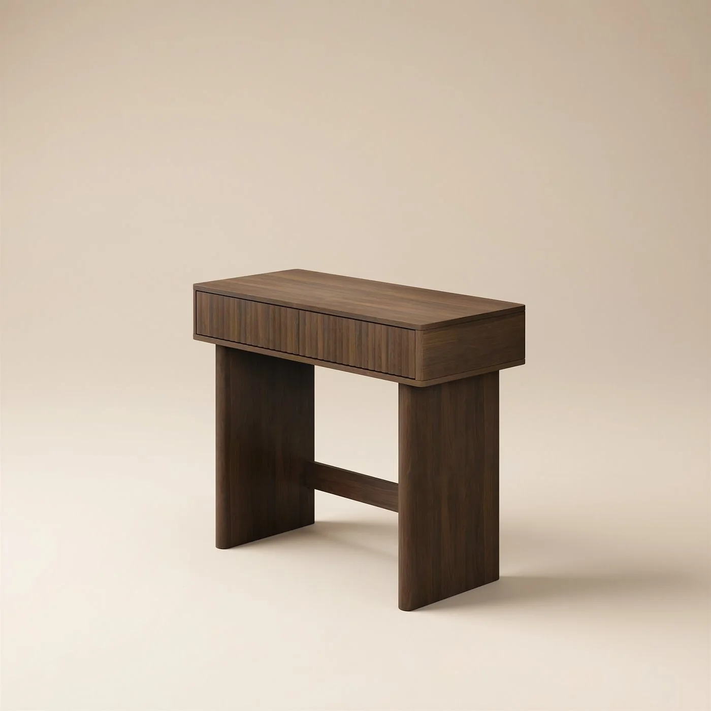 SOLACE+CO Velmor Ribbed Dressing Table Walnut image 4