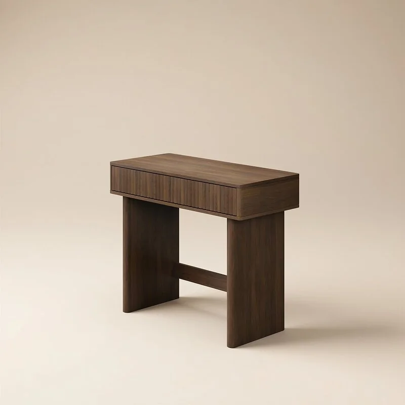 SOLACE+CO Velmor Ribbed Dressing Table Walnut image 4