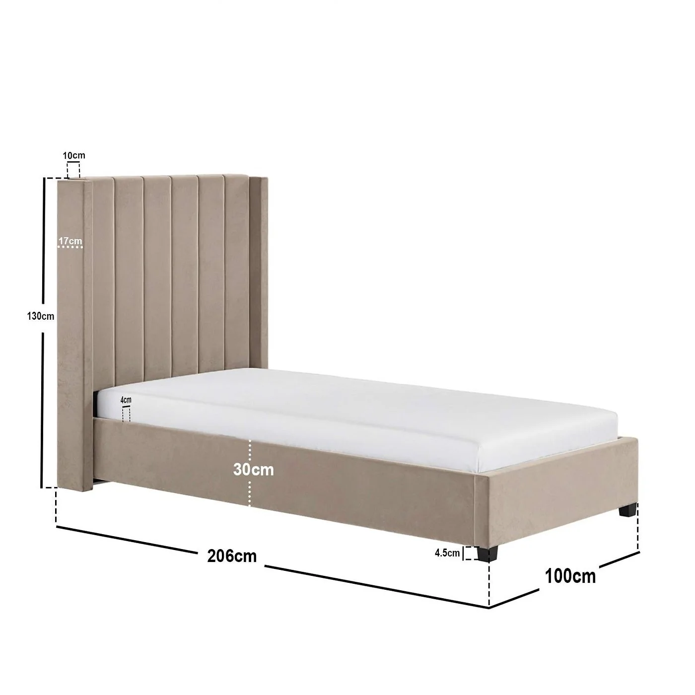 Flair Tiggy Single Ottoman Bed Velvet image 12