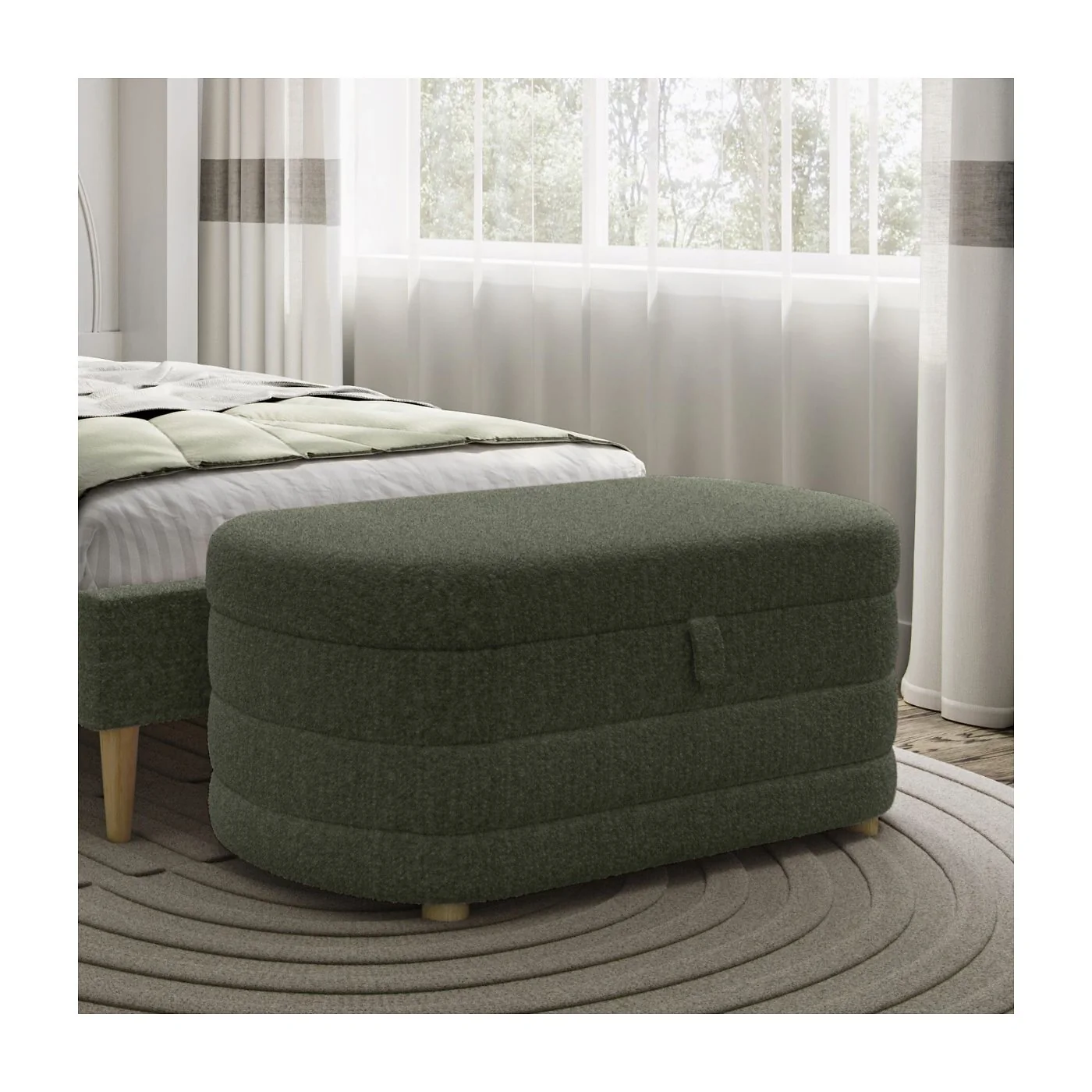 Flair Ava Boucle Ottoman Storage Box image 3