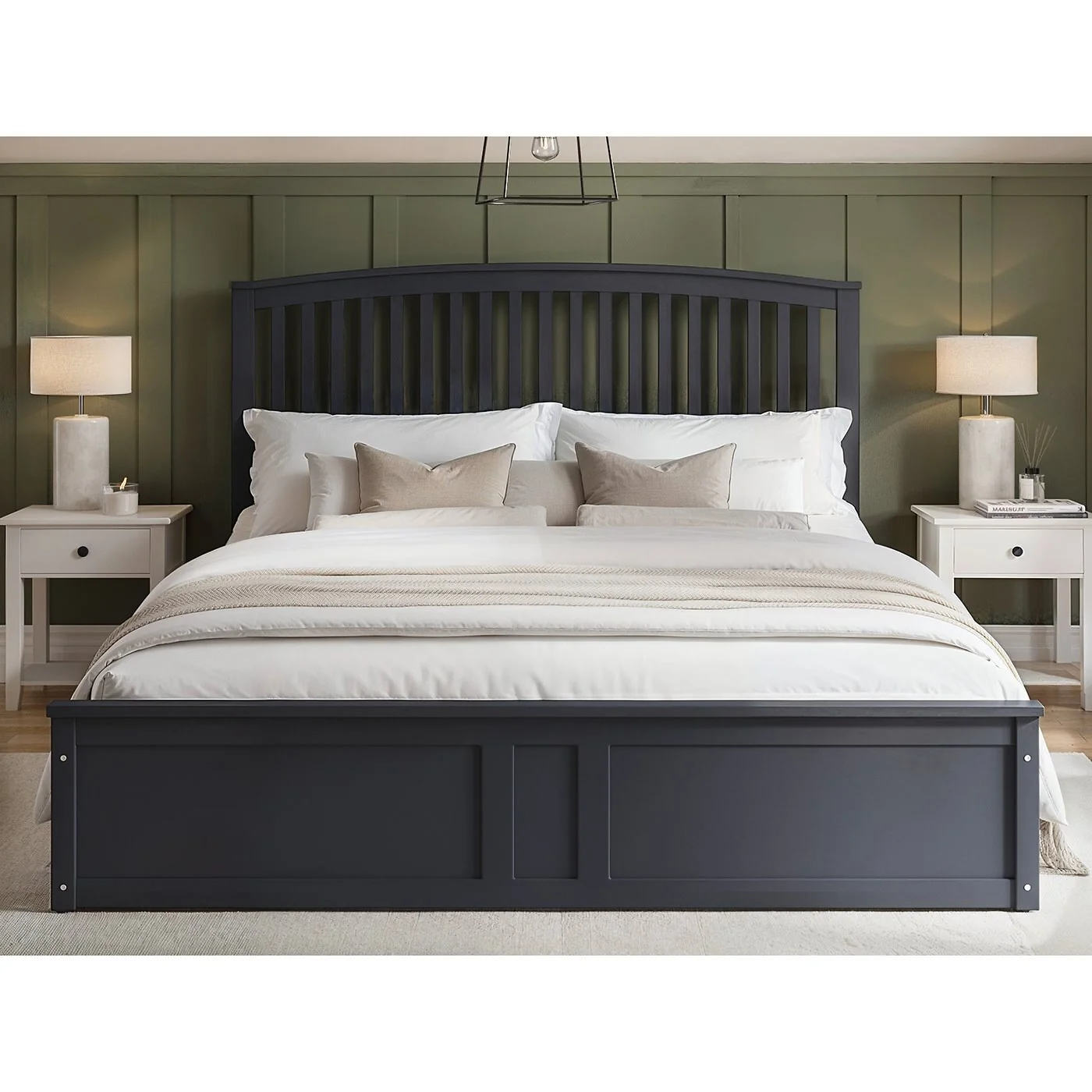 Flair Wharfedale Wooden Ottoman Double Grey image 2