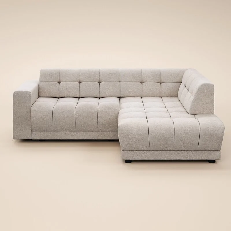 SOLACE+CO Asta 3-Seater Right Corner Sofa Cream Dapple Fabric image 3