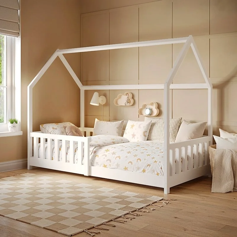 Flair Explorer Single Play House Floor Bed with Rails Wooden